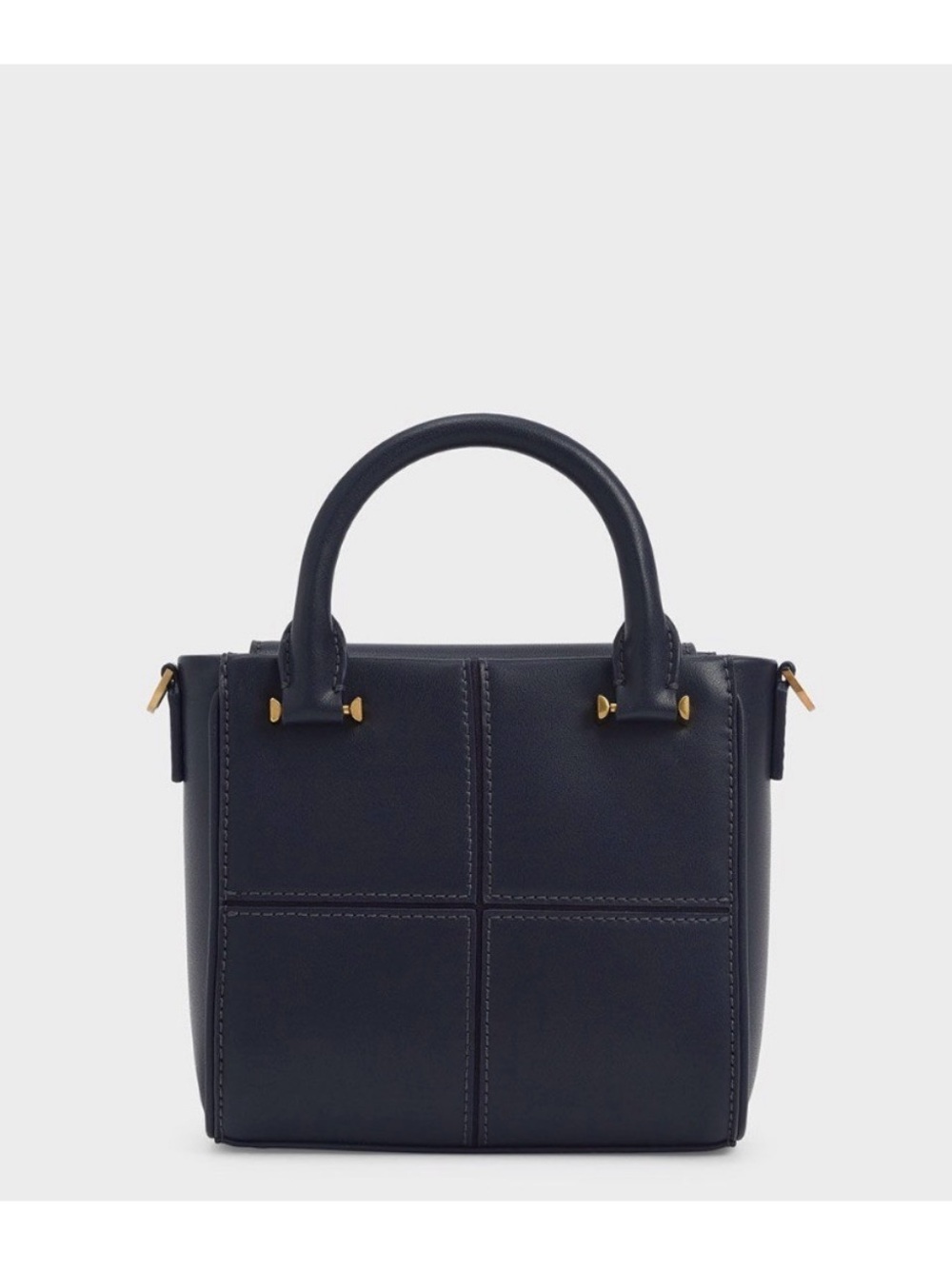 Charles & Keith Black Leather Strap with Gold-tone Hooks